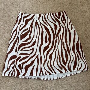 Princess Polly Brown and White Striped Skirt
